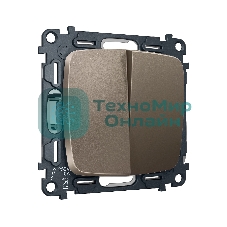 Комплект механизма 2-клавишного перекрестного выключателя 10A-250V OMEGA Темная бронза матовый QUANT (OP6330, VM125) MO633030