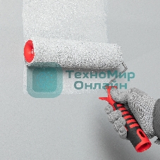 Валик в сборе Matrix полиакрил желтая полоса с двухком.руч., 250мм, ворс 12мм, D 48мм, Dруч.6 мм