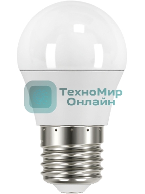 Лампа светодиодная Gauss 105102307 6.5Вт цок.: E27 шар 220B 6500K св. свеч. бел. хол. (упак.: 10 шт)