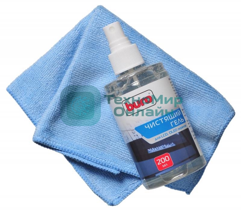 Чистящий набор (салфетки + гель) Buro BU-Glcd (салфетка и гель) для экранов ЖК мониторов блистер 200 мл