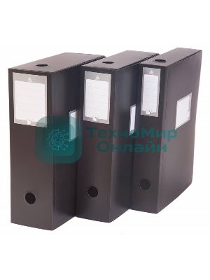 Короб архивный вырубная застежка Бюрократ -BA80/08BLCK пластик 0.8мм корешок 80мм 330х245мм черный