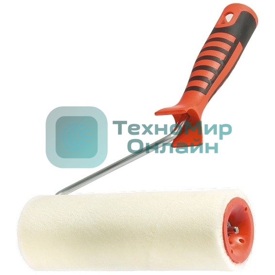 Валик в сборе Matrix велюр с двухкомп-ой ручкой, 180 мм, ворс 4 мм, D 48 мм, D ручки 6 мм