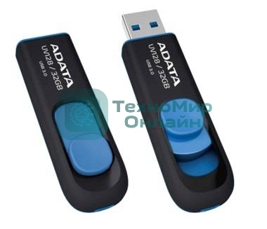 Флешка USB ADATA UV128 (AUV128-128G-RBE), 128Gb, USB 3.0, R/W 100/30, черный/синий