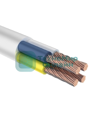 Провод соединительный ПВС 4х2,5 мм² 100 м белый ГОСТ 7399-97