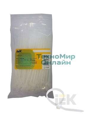 Хомут кабельный 2.5х100 нейл. белый (уп. 100 шт) IEK UHH31-D025-100-100