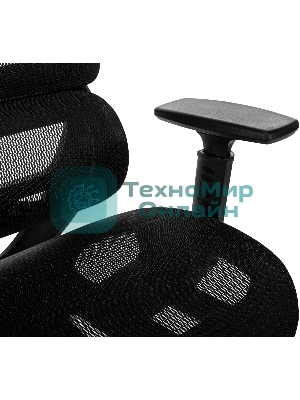Кресло руководителя Бюрократ 831 черный сетка с подголов. крестов. пластик