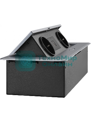 Розетка Cactus CS-SOCKET-EU/USBA-GY для столешницы серый