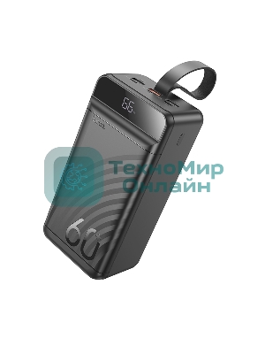 Портативный аккумулятор Hoco J123C, 60000мА·ч, 3A, с дисплеем, черный