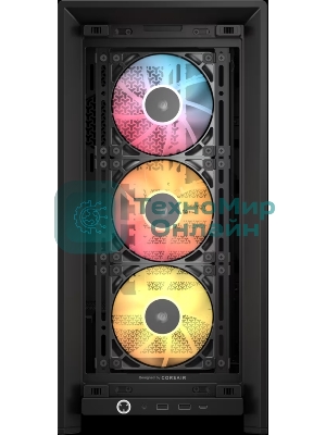 Корпус без блока питания Corsair Frame 4000D RS ARGB, Midi-Tower, TG, 3x120мм ARGB, 2xUSB-A 3.2, 1xUSB 3.2 Type-C, E-ATX, ATX, mATX, mITX Black