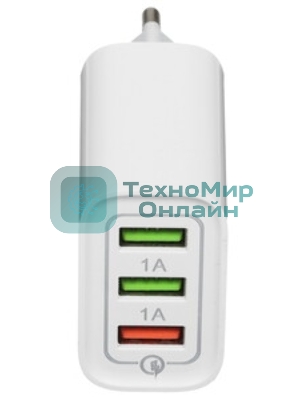 Сетевое зарядное устройство Rexant 2 x USB, 5V, 2.4 A, белое