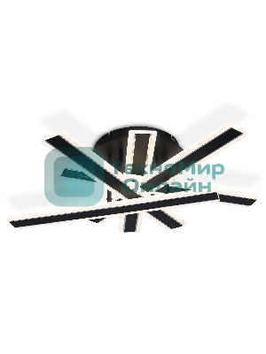 Настенно-потолочный светодиодный светильник FA8906 BK/CH черный/хром 132W 3000-6400K 620*590*150 (ПДУ РАДИО 2.4G)