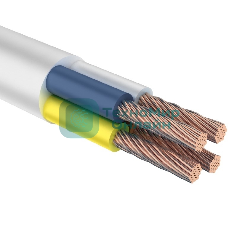 Провод соединительный ПВС 4х1,5 мм² 100 м белый ГОСТ 7399-97