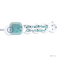 Удлинитель IEK WYP53-16-05-05-ZK У05В с выключателем 5 мест 2P+PE/5 м 3х1,5 мм2 16А/250В UNO