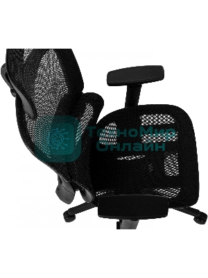 Кресло руководителя Бюрократ 831 черный сетка с подголов. крестов. пластик
