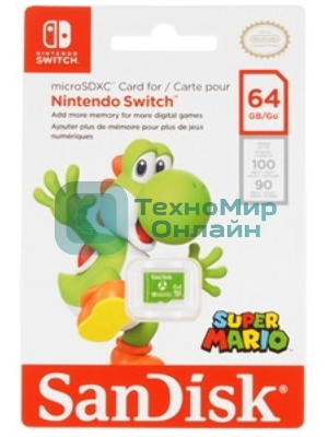 Флеш карта microSD 64GB SanDisk microSDXC Class 10 UHS-I A1 C10 V30 U3 for Nintendo Switch 100MB/s