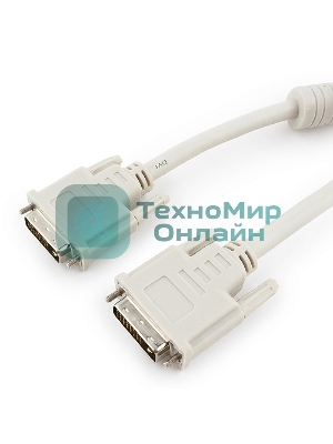 Кабель DVI-D dual link Gembird/Cablexpert CC-DVI2-10M, 25M/25M, 10м, экран, феррит.кольца, пакет
