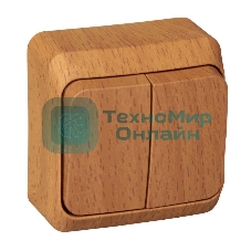 Выключатель 2-кл. ОП Этюд Дача 10А IP20 бук SchE BA10-002T