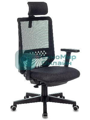 Кресло Бюрократ EXPERT TW-01 черный, сетка, подголовник