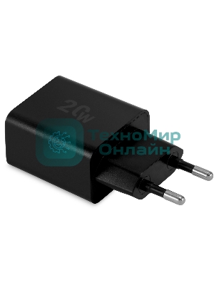 Сетевое зарядное устройство Digma DGW2D 20W 3A+1A (PD+QC) USB-C/USB-A универсальное черный