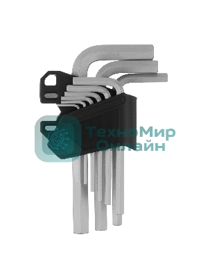 Набор ключей имбусовых Сибртех HEX, 1,5-10 мм, CrV, 9 шт.