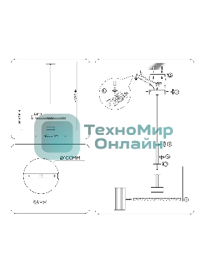 Светильник Ambrella light LH72605 BK/DB черный/синий 6W 3000K D300*260-1770