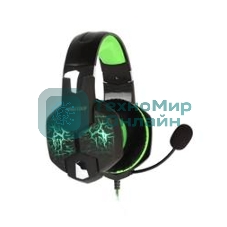Гарнитура SmartBuy Rush Taipan чёрный-зеленый, проводная, USB, подсветка