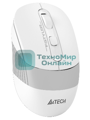 Мышь беспроводная A4Tech Fstyler FB10C белый/серый, 2000 dpi, радиоканал, Bluetooth, USB, кнопки - 4