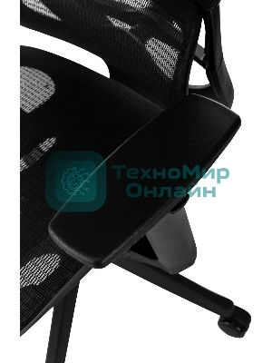 Кресло руководителя Бюрократ 831 черный сетка с подголов. крестов. пластик