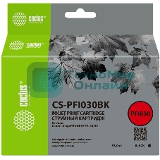 Картридж струйный Cactus CS-PFI030BK PFI-030BK черный (55мл) для Canon imagePROGRAF TA-20/30