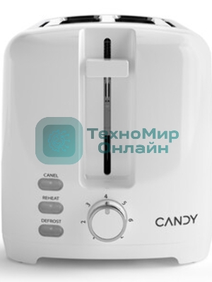 Тостер Candy CT-250 белый, 930 Вт, 2 слота