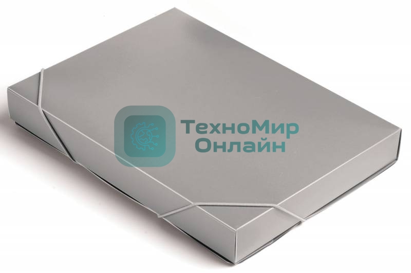 Папка-короб на резинке Бюрократ -BA40/07GREY, пластик, 0.7мм, корешок 40мм, A4 серый