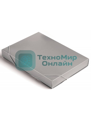 Папка-короб на резинке Бюрократ -BA40/07GREY, пластик, 0.7мм, корешок 40мм, A4 серый
