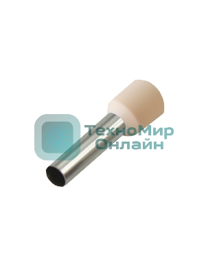Наконечник штыревой втулочный Rexant изолированный F-18 мм 10 мм² (НШВи 10-18) слоновая кость
