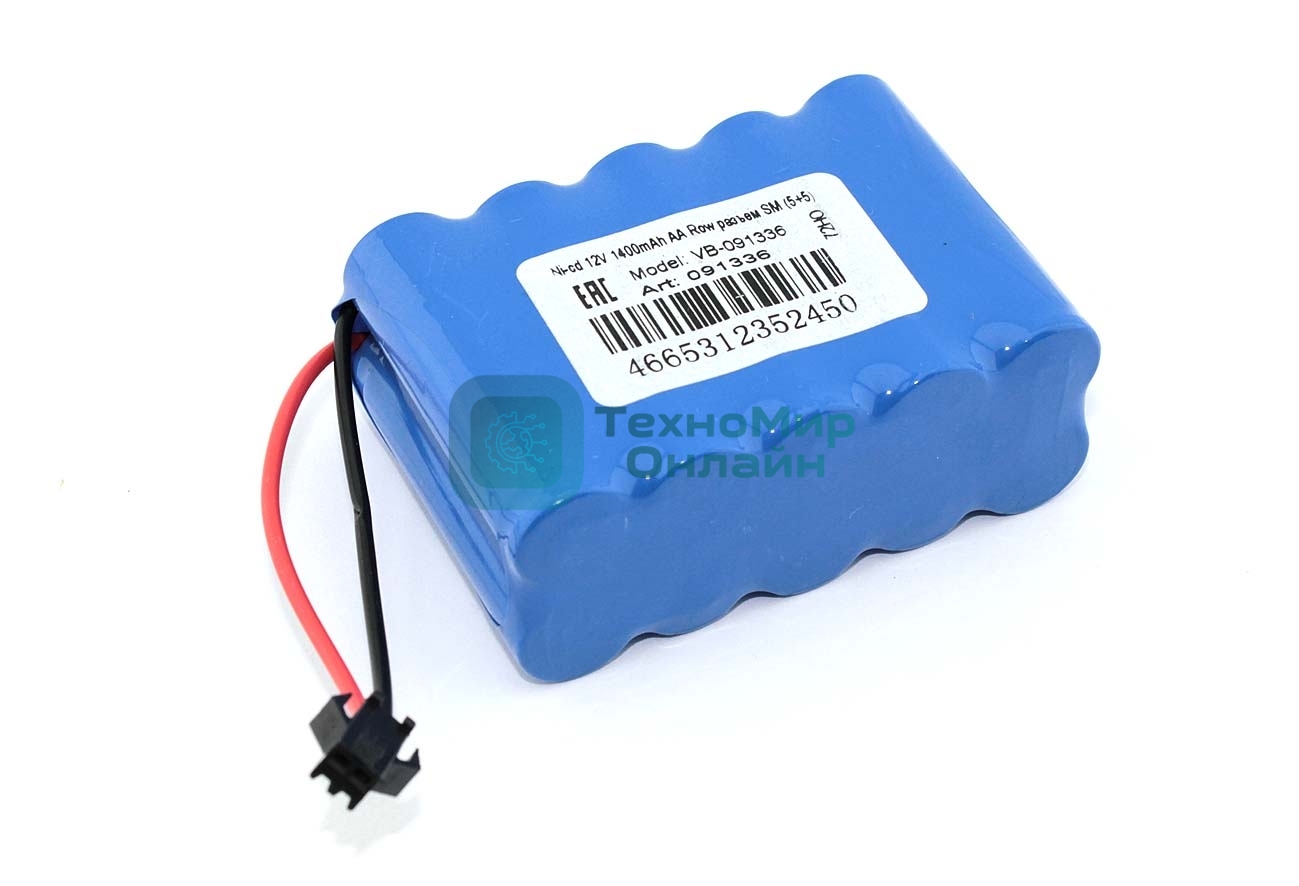 Портативный аккумулятор Ni-cd 12V 1400mAh AA Row разъем SM (4+4)
