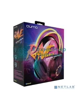 Беспроводные/проводные наушники QUMO Party Rave BT 0078 золотой, накладные, Bluetooth + проводной, до 10 ч