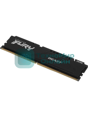 Оперативная память Kingston Fury Beast, DDR5, 32Gb (1x32GB), 6400MHz, CL32, DIMM, радиатор, черный