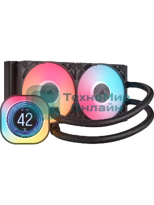 Система жидкостного охлаждения Corsair iCUE LINK TITAN 240 RX LCD (240мм, черный, RGb/ Fans: 2x120мм, 73.5CFM, 36dBA, 2100RPM/ S: 1851, 1700, AM5, AM4)