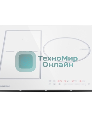 Индукционная варочная панель Maunfeld CVI453SBWH Inverter, конфорок: 3 шт., стеклокерамика, независимая, белый