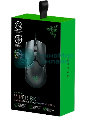 Мышь проводная Razer Viper 8KHz черный, 20000 dpi, USB, кнопки - 8