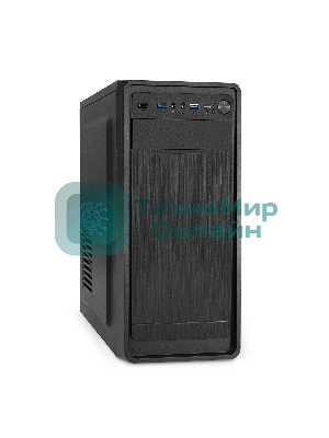 Компьютерный корпус Miditower ExeGate EX287372RUS XP-332UC-XP350 (ATX, XP350 с вент. 12см, 2*USB 3.0+1*TypeC, аудио, черный)