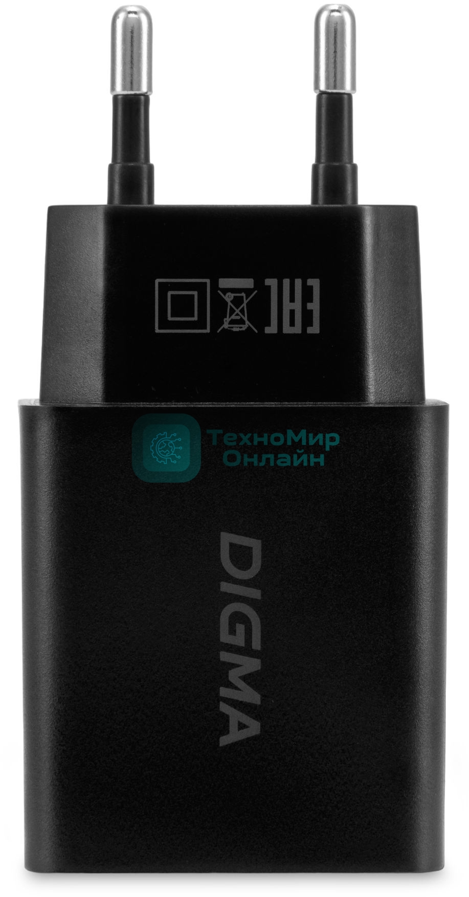 Сетевое зарядное устройство Digma DGW2D 20W 3A+1A (PD+QC) USB-C/USB-A универсальное черный