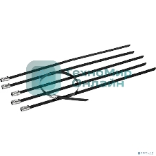 Стяжка кабельная Rexant (07-0308-5) стальная (304) с полимерным покрытием 300x4,6мм (50 шт/уп)