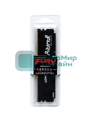 Оперативная память Kingston Fury Beast, DDR5, 32Gb (1x32GB), 6400MHz, CL32, DIMM, радиатор, черный