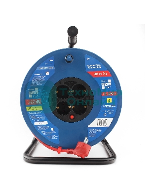 Удл. на пласт. катушке “Power Cube” IP20 16А 40м ПВС 3x1,5мм2 4 роз. с/з