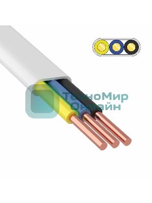 Провод ПБВВ/ПУСП 3x1,5 мм², 100 м ГОСТ 26445-85, ТУ 3551-021-38229892-2017