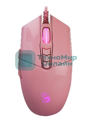 Мышь проводная A4Tech Bloody P91s розовый, 8000 dpi, USB, кнопки - 8