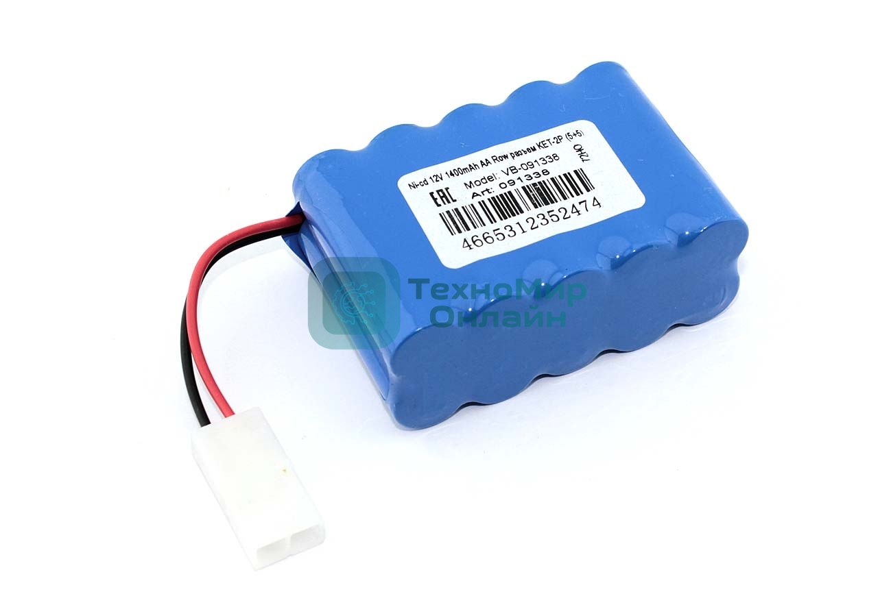 Портативный аккумулятор Ni-cd 12V 1400mAh AA Row разъем KET-2P (5+5)
