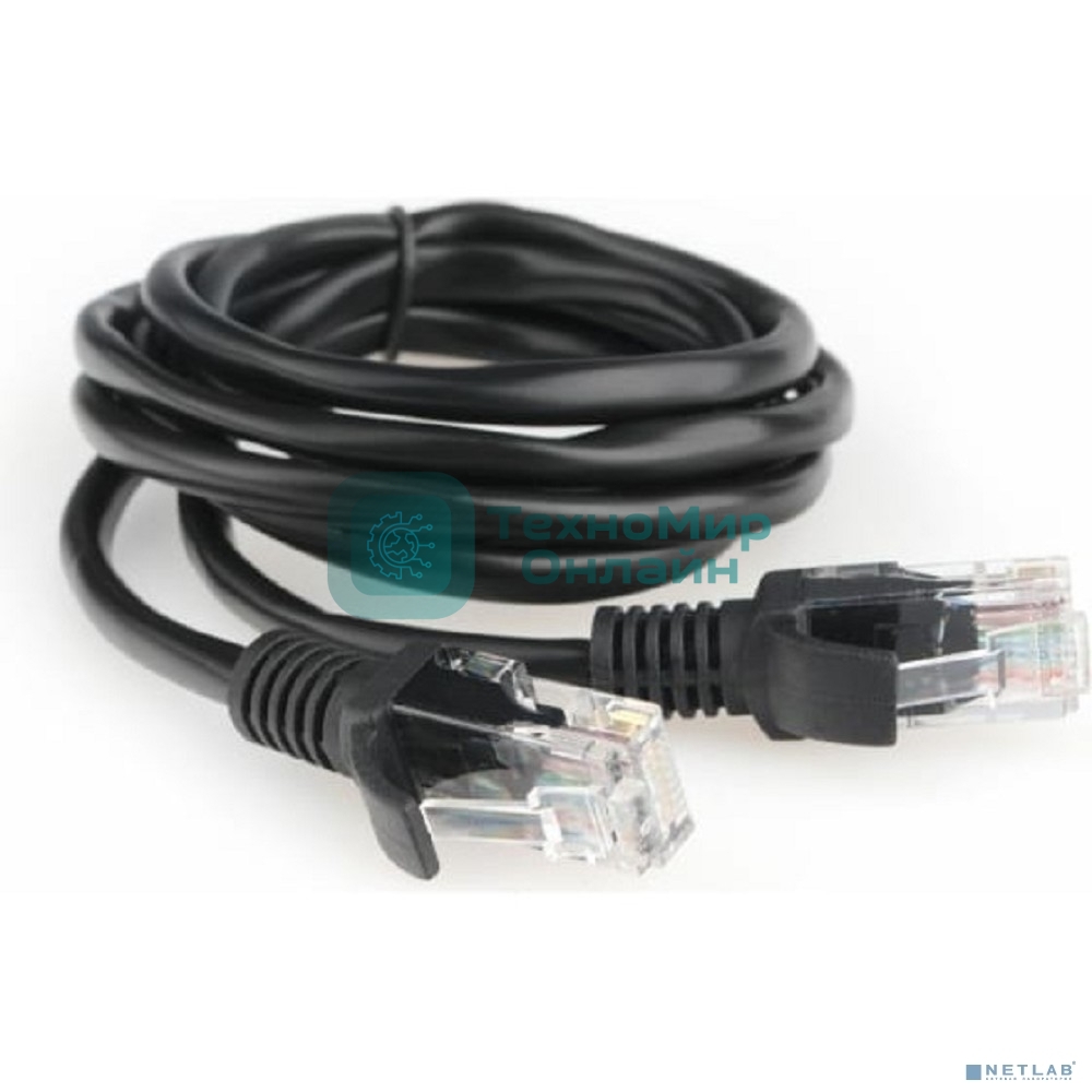 Патч-корд CCA light UTP Гарнизон PC-UTP-5e-1.5-BK кат.5e, 1.5м, литой, многожильный черный