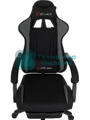 Кресло Zombie Shadow черный/серый, ткань, подставка для ног