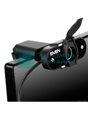 Веб-камера SVEN IC-915 1280x720, 30 кадр/с, USB Type-A, микрофон, шторка приватности, универсальное крепление